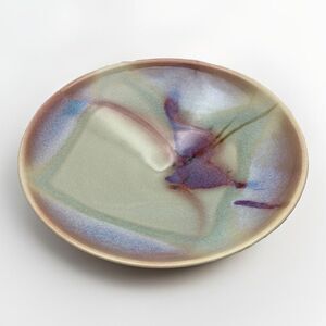 James Sleeper Studio Art Pottery Bowl Green Purple Asian Style Graduated Plate